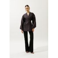 Manuka Jakar Organze Kimono Mor Mor Manuka Jakar Organze Kimono Mor Mor