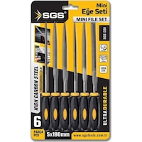 Sgs 6 Parça Mini Eğe Seti 5x180 Mm Yüksek Karbon Çelik, Dayanıklı Ve Ergonomik Sgs 6 Parça Mini Eğe Seti 5x180 Mm Yüksek Karbon Çelik, Dayanıklı Ve Ergonomik