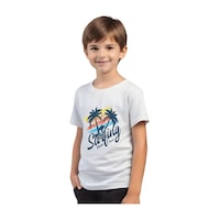 Fyk Kids Unisexs Çocuk Düz Kısa Kollu T-shirt Beyaz Fyk Kids Unisexs Çocuk Düz Kısa Kollu T-shirt Beyaz