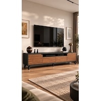 Legno Premium 180cm Modern Tv Ünitesi Ant-cvz Antrasit - Ceviz