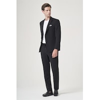 İmza Siyah Mono Yaka 6 Drop Slim Fit Beli Lastikli Takım Elbise 1001260194 İmza Siyah Mono Yaka 6 Drop Slim Fit Beli Lastikli Takım Elbise 1001260194