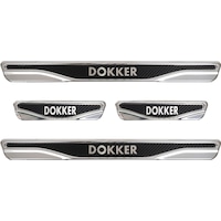 Dacia Dokker Uyumlu Kapı Eşiği Karbon Krom 4 Parça Dacia Dokker Uyumlu Kapı Eşiği Karbon Krom 4 Parça
