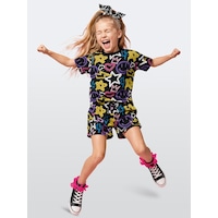 Denokids Street Style Kız Çocuk Yazlık T-shirt Şort Takım Denokids Street Style Kız Çocuk Yazlık T-shirt Şort Takım