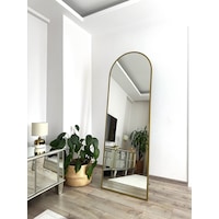 Effe Altın Metal Çerçeveli Ayaklı Boy Aynası 180x60 Cm Gold Effe Altın Metal Çerçeveli Ayaklı Boy Aynası 180x60 Cm Gold