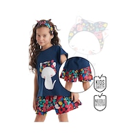 Denokids Çiçekli Kedi Kız Şort Takım Çok Renkli Denokids Çiçekli Kedi Kız Şort Takım Çok Renkli