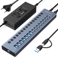 Acasis Hb16 Pro 16 Port Usb Hub, 8x Usb-a, 8x Usb-c, 10gbps, 96w Adaptörlü Ac Hb16pro Acasis Hb16 Pro 16 Port Usb Hub, 8x Usb-a, 8x Usb-c, 10gbps, 96w Adaptörlü Ac Hb16pro