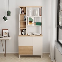 Robin Home Urban Kitaplık Raf Ahşap Ayaklı 188cm 2 Kapaklı 2 Çekmeceli Kumsal-sepet Bej Robin Home Urban Kitaplık Raf Ahşap Ayaklı 188cm 2 Kapaklı 2 Çekmeceli Kumsal-sepet Bej
