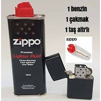 Zippo Benzin 125 Ml Zippo Siyah Benzinli Çakmak ve Taşı Set Zippo Benzin 125 Ml Zippo Siyah Benzinli Çakmak ve Taşı Set