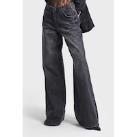 it's basic Kadın Koyu Füme Renk Hera Palazzo Fit Bol Kesim Denim Jean Siyah it's basic Kadın Koyu Füme Renk Hera Palazzo Fit Bol Kesim Denim Jean Siyah