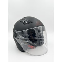 Oso Helmet Yarım Kask Gözlüklü Siyah - M Beden Oso Helmet Yarım Kask Gözlüklü Siyah - M Beden