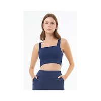 Cottonhill Lacivert Kare Yaka Crop Top Büstiyer Lacivert Cottonhill Lacivert Kare Yaka Crop Top Büstiyer Lacivert