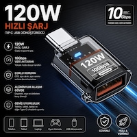 Polham Type-c To Usb 3.2 Gen2 Dönüştürücü Adaptör 120w Hızlı Şarj 10gbps Veri Aktarımı Otg Şeffaf Polham Type-c To Usb 3.2 Gen2 Dönüştürücü Adaptör 120w Hızlı Şarj 10gbps Veri Aktarımı Otg Şeffaf