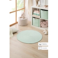 Ocean Home Textile Yıkanabilir Mint Kırçıllı Pamuklu Halı Kilim 80 Cm Çap
