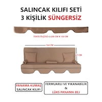 Süngersiz Tenteli Salıncak Kumaş Seti 3kişilik 164x47 Cm Süngersiz Lüx Panama Bej Bej Süngersiz Tenteli Salıncak Kumaş Seti 3kişilik 164x47 Cm Süngersiz Lüx Panama Bej Bej