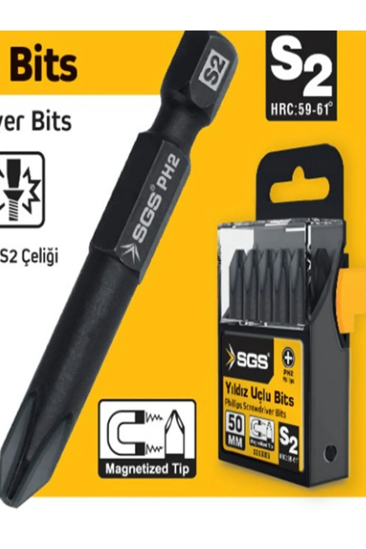 Sgs Yıldız Uçlu Bits S2 Ph2 50mm Black-pro Series 10lu Özel Kutu Sgs Yıldız Uçlu Bits S2 Ph2 50mm Black-pro Series 10lu Özel Kutu