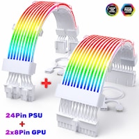 Gametech A-rgb Sleeved Kablo Set Rgb Uzatma Kablo 1x24 Pin Anakart + 2x8 Pin Ekran Kartı Gametech A-rgb Sleeved Kablo Set Rgb Uzatma Kablo 1x24 Pin Anakart + 2x8 Pin Ekran Kartı
