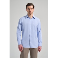 İmza Uzun Kol Desenli Armürlü Sert Yaka Cepli Pamuklu Classic Comfort Fit Gömlek 1004250171 Mavi İmza Uzun Kol Desenli Armürlü Sert Yaka Cepli Pamuklu Classic Comfort Fit Gömlek 1004250171 Mavi