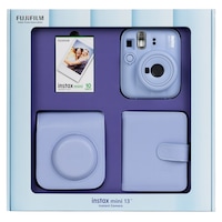 Instax Mini 13 Mavi Fotoğraf Makinesi 10'lu Film Kare Albüm Ve Deri Kılıf Bundle Box Instax Mini 13 Mavi Fotoğraf Makinesi 10'lu Film Kare Albüm Ve Deri Kılıf Bundle Box