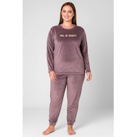 Pemilo Kadın 13212 Büyük Beden Kadife Pijama Takımı Lila LILA Pemilo Kadın 13212 Büyük Beden Kadife Pijama Takımı Lila LILA