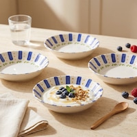 Güral Kayısı Desenli 20 Cm 4lü Çukur Tabak Seti Çok Renkli Güral Kayısı Desenli 20 Cm 4lü Çukur Tabak Seti Çok Renkli
