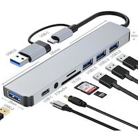 Apera MT96 OTG Kablolu Çoklayıcı Type-C USB Girişli 8in1 Adaptör Hub Çoğaltıcı Kart Okuyucu Aux Apera MT96 OTG Kablolu Çoklayıcı Type-C USB Girişli 8in1 Adaptör Hub Çoğaltıcı Kart Okuyucu Aux