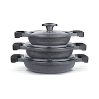 Thermoad Döküm Sahan Set 3'lü 6 Parça Gri Thermoad Döküm Sahan Set 3'lü 6 Parça Gri