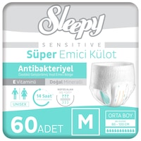 Sleepy Sensitive Antibakteriyel Emici Külot Medium 30x2 60 Adet Sleepy Sensitive Antibakteriyel Emici Külot Medium 30x2 60 Adet