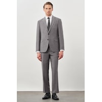 İmza Gri Kendinden Desenli Bez Ayağı Mono Yaka Tam Astar Çift Yırtmaç 2 Düğme 4 Drop Comfort Fit Classic Takım Elbise 1001245161 Gri İmza Gri Kendinden Desenli Bez Ayağı Mono Yaka Tam Astar Çift Yırtmaç 2 Düğme 4 Drop Comfort Fit Classic Takım Elbise 1001245161 Gri