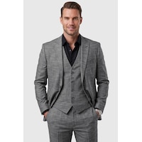 Deepsea Antrasit 3 Parça Slim Fit Yelekli Erkek Takım Elbise Çift Yırtmaçlı Modern Kesim 2601631 Deepsea Antrasit 3 Parça Slim Fit Yelekli Erkek Takım Elbise Çift Yırtmaçlı Modern Kesim 2601631
