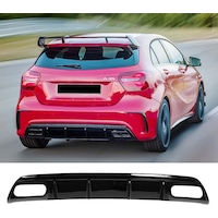 Mercedes W176 A45 Brabus Difüzör Difizör Plastik Parlak Siyah Arka-bodykit-ek-karlık Mercedes W176 A45 Brabus Difüzör Difizör Plastik Parlak Siyah Arka-bodykit-ek-karlık