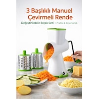 3 Başlıklı Manuel Çevirmeli Ergonomik Rondo-rende Seti,değiştirilebilir Bıçaklı Pratik Dilimleyici Diğer 3 Başlıklı Manuel Çevirmeli Ergonomik Rondo-rende Seti,değiştirilebilir Bıçaklı Pratik Dilimleyici Diğer