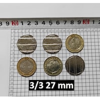 100 Adet 3/3 Çeltikli 27/2 Mm Oyun Makineleri & Langırt Jeton 100 Adet 3/3 Çeltikli 27/2 Mm Oyun Makineleri & Langırt Jeton