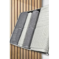 Sevgi Hamam Takımı 4 Parça Krem - Gri Çok Renkli Sevgi Hamam Takımı 4 Parça Krem - Gri Çok Renkli