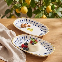 Güral Limon Desenli 2li 24 Cm Porselen Kayık Tabak Seti Çok Renkli Güral Limon Desenli 2li 24 Cm Porselen Kayık Tabak Seti Çok Renkli