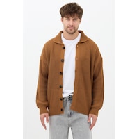 Tarz Cool Erkek Hardal Düğme Detaylı Regular Fit Hırka Hardal Tarz Cool Erkek Hardal Düğme Detaylı Regular Fit Hırka Hardal