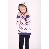 Toontoy Kız Çocuk Komple Kalp Desenli Sweatshirt Açık Pembe Toontoy Kız Çocuk Komple Kalp Desenli Sweatshirt Açık Pembe