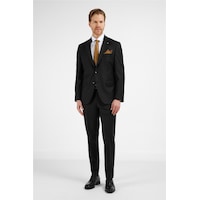 İmza Siyah Mono Yaka 6 Drop Comfort Fit Tam Astar Yünlü Takım Elbise 1001255178