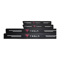 Tesla Logolu Karbon Kapı Eşiği Koruyucu Bant Folyo 4'lü Set Tesla Logolu Karbon Kapı Eşiği Koruyucu Bant Folyo 4'lü Set