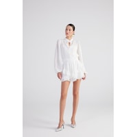 Holly Lolly Brode Detaylı Asimetrik Kesim Astarlı Mini Pixie Etek Beyaz Holly Lolly Brode Detaylı Asimetrik Kesim Astarlı Mini Pixie Etek Beyaz
