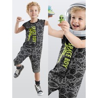 Denokids Uzay Roket Erkek Çocuk Gri Tulum Denokids Uzay Roket Erkek Çocuk Gri Tulum