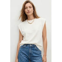 Elemge %100 Pamuk Süprem Tok Kumaş Kadın Oversize Ekru T-shirt Geniş Omuzlu Dökümlü Kolsuz Bol Kalıp Elemge %100 Pamuk Süprem Tok Kumaş Kadın Oversize Ekru T-shirt Geniş Omuzlu Dökümlü Kolsuz Bol Kalıp