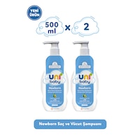 Uni Baby Newborn Yenidoğan Saç ve Vücut Şampuanı 500 Ml 2'li