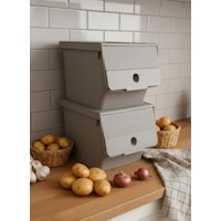 Vizon 2'li 13,5 Lt Modubox Kayar Kapaklı Saklama Kabı & Patates Soğan Kovası & Erzak Kutusu Çok Renkli Vizon 2'li 13,5 Lt Modubox Kayar Kapaklı Saklama Kabı & Patates Soğan Kovası & Erzak Kutusu Çok Renkli