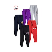 5'li Baskı Detaylı Paçası Lastikli Jogger Kız Çocuk Eşofman Altı Gri-mor-lacivert-kırmızı-siyah 5'li Baskı Detaylı Paçası Lastikli Jogger Kız Çocuk Eşofman Altı Gri-mor-lacivert-kırmızı-siyah