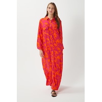 Ritnice Modest Kadın Garden %100 Viskon Turuncu Önden Düğmeli Uzun Elbise Turuncupembe Turuncu - Pembe Ritnice Modest Kadın Garden %100 Viskon Turuncu Önden Düğmeli Uzun Elbise Turuncupembe Turuncu - Pembe