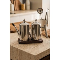 Atbyhome 2'li Çelik 3 Parça 500ml Standlı Çok Amaçlı Demlik Yağlık Yağdanlık Seti Atbyhome 2'li Çelik 3 Parça 500ml Standlı Çok Amaçlı Demlik Yağlık Yağdanlık Seti