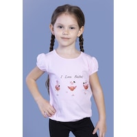 Toontoy Kids Toontoy Kız Çocuk Lastikli Büzgü Detaylı Baskılı Tişört Açık Pembe Toontoy Kids Toontoy Kız Çocuk Lastikli Büzgü Detaylı Baskılı Tişört Açık Pembe