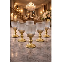 6 Lı Kristal Cam Platin Kaplama Kahve Yanı Su Bardağı Kadeh Kupa Bardak 75ml Gold - Şeffaf 6 Lı Kristal Cam Platin Kaplama Kahve Yanı Su Bardağı Kadeh Kupa Bardak 75ml Gold - Şeffaf