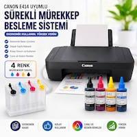 Canon E414 Çok Fonksiyonlu Yazıcı + Bitmeyen Kartuş Sistemi + 4x100 Ml Mürekkep Seti + Usb Kablo Yazıcı, Tarayıcı, Fotokopi Ev Ve Ofis Kullanımı " Wifi Özelliği Yoktur Canon E414 Çok Fonksiyonlu Yazıcı + Bitmeyen Kartuş Sistemi + 4x100 Ml Mürekkep Seti + Usb Kablo Yazıcı, Tarayıcı, Fotokopi Ev Ve Ofis Kullanımı " Wifi Özelliği Yoktur