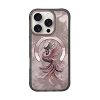 Apple iPhone 16 Pro Uyumlu Magsafe Destekli 3d Gerçek Nakış İşlemeli Anka Kuşu Desenli Kılıf Apple iPhone 16 Pro Uyumlu Magsafe Destekli 3d Gerçek Nakış İşlemeli Anka Kuşu Desenli Kılıf